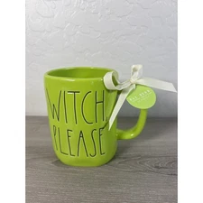 Rae Dunn WITCH, PLEASE Halloween Mug ~ GREEN ~ New Without Tags