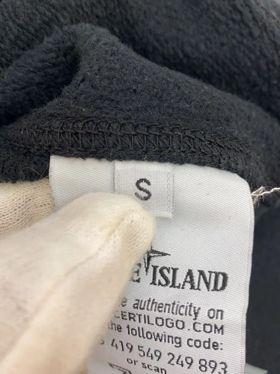 Felpa Stone Island con cappuccio S cotone nero tinta unita casual #EG ADA