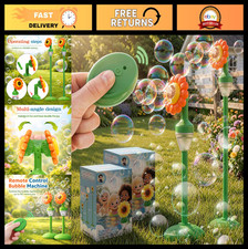 2 Pack LED Flower Bubble Machine with Remote, Leak-Resistant for Outdoor Fun  P
