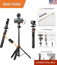 Lightweight 62.5'' Selfie Stick Tripod for Smartphones with 360-Degree Rotation
