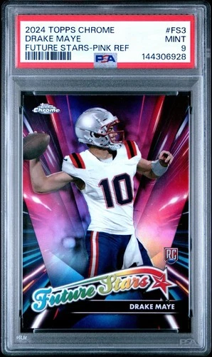 2024 Topps Chrome Future Stars Drake Maye Pink Refractor #FS3 PSA 9 RC ROOKIE