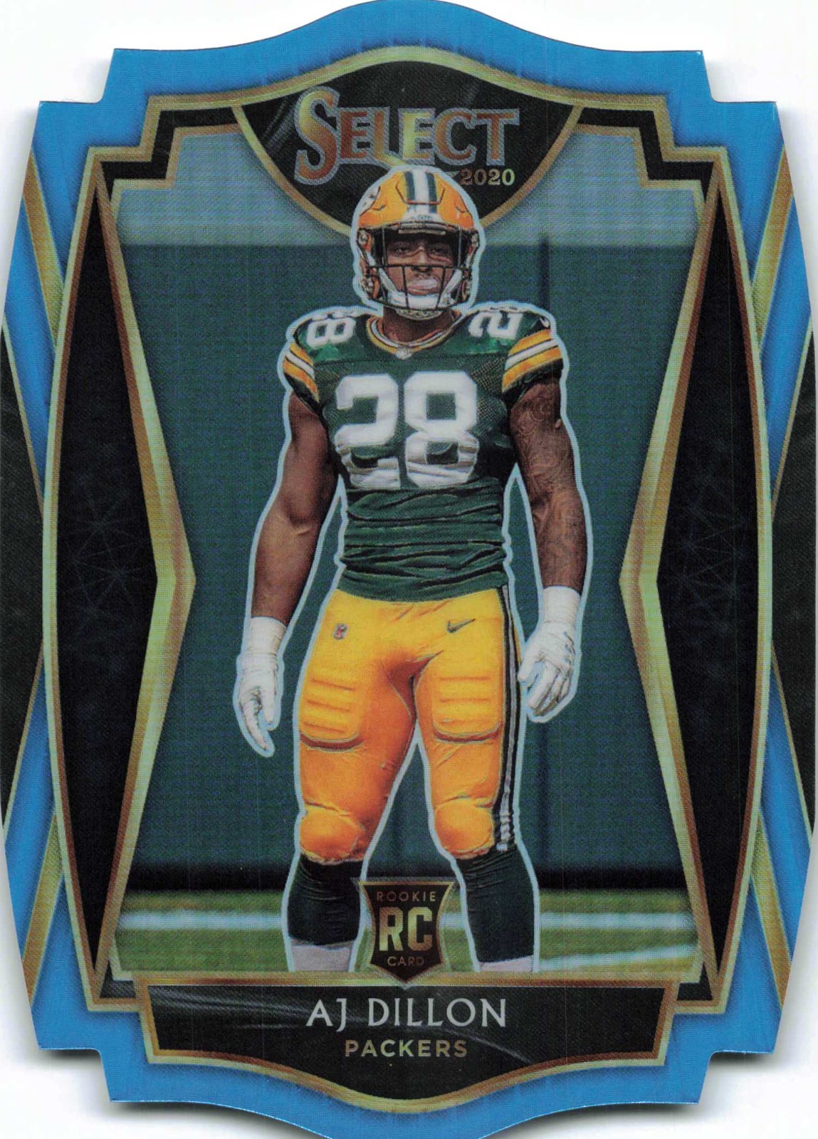 2020 Panini Select - Premier Level AJ Dillon #165 Light Blue Prizm Die-Cut (RC)