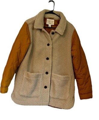 Original Weatherproof Vintage Coat Sherpa Quilted Jacket Sz L Streetwear Grunge