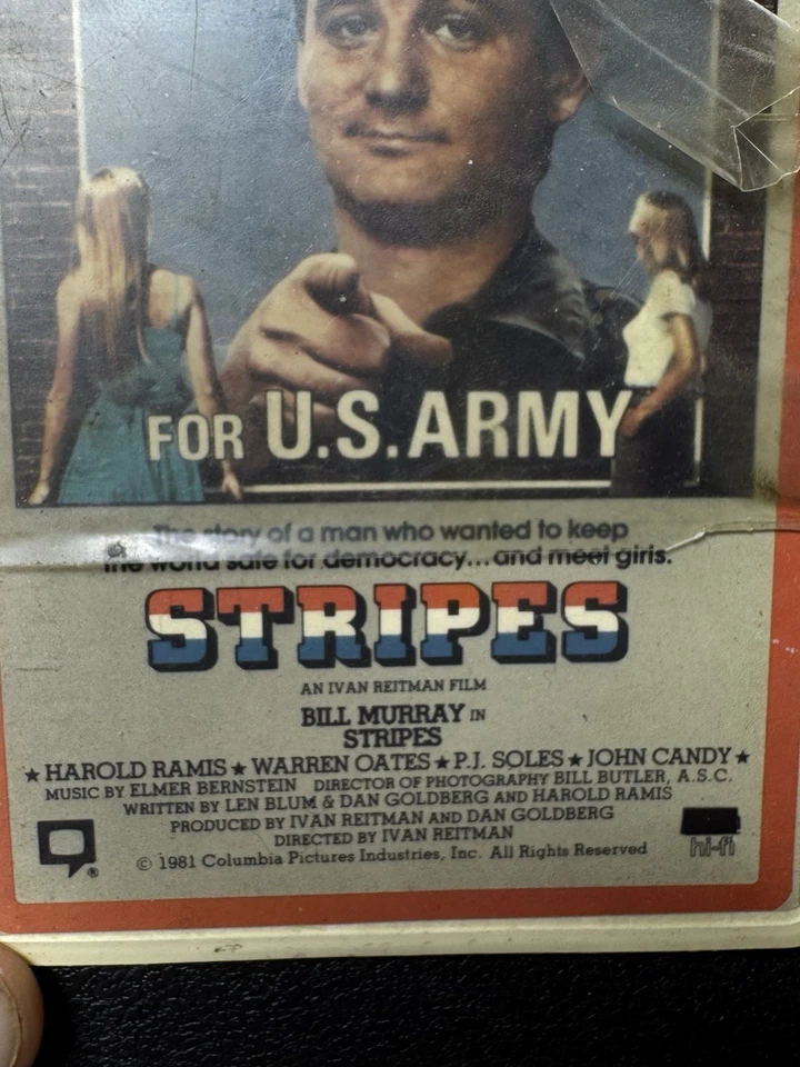 VTG 1981 Old Video Store Copy Stripes Bill Murray VHS Tape Movie Clamshell Case - Image 3 of 4