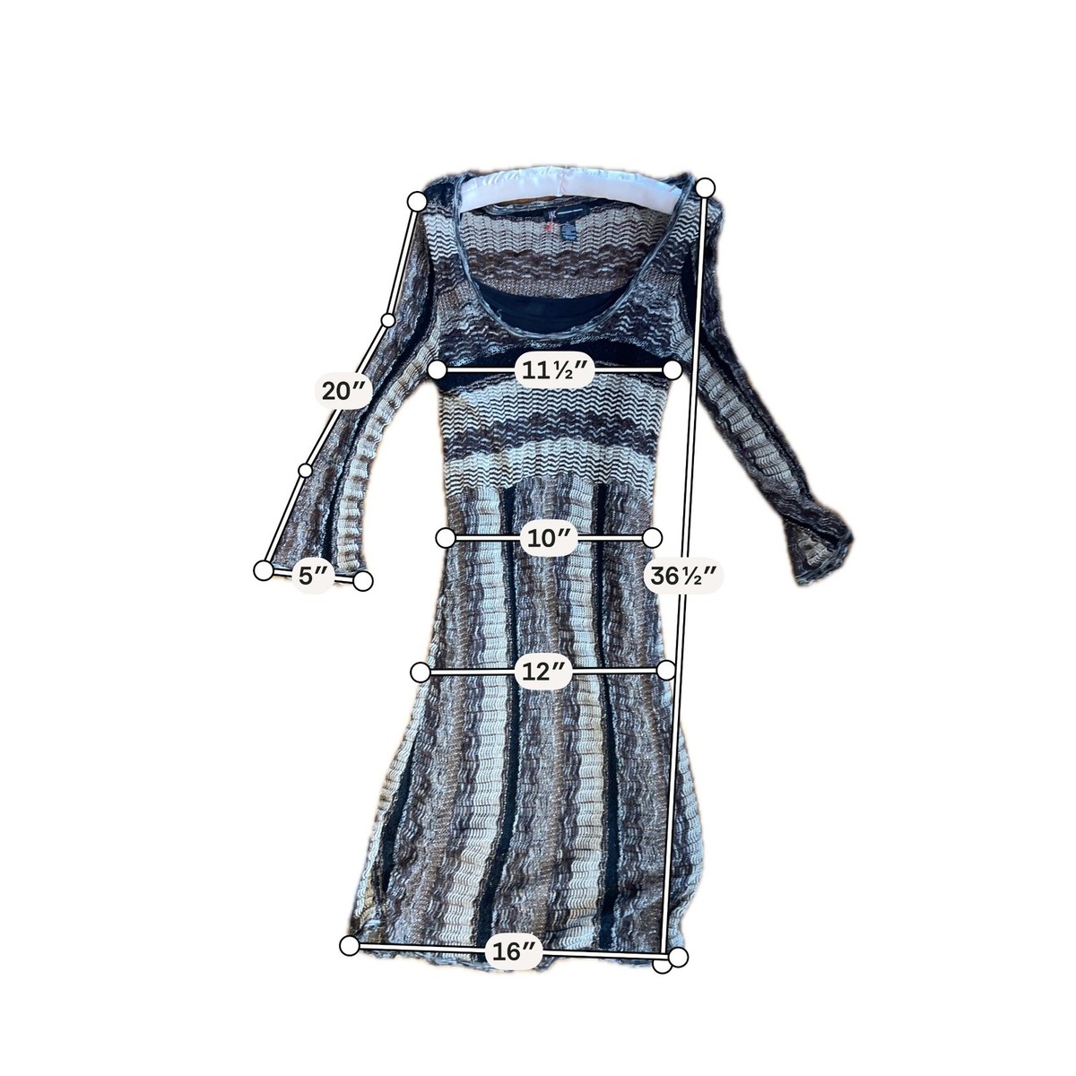 INC International Concepts Knit Dress Womens Large Brown Metallic Excellent Boho View 3