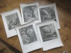 LOT X5 ENGRAVINGS J.E RIDINGER (1698-1767) DEER HUNTING SCENE WÜRTTEMBERG 35X49