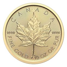 2026 $20 Gold Canadian Maple Leaf .9999 1/2 oz Brilliant Uncirculated 4457.76 per troy oz