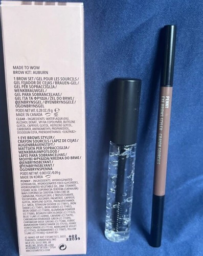 Mac Penny Clear Made to Wow Brow Kit Auburn 2 PC Eyebrow Styler & Set Gel BNIB - Picture 4 of 4