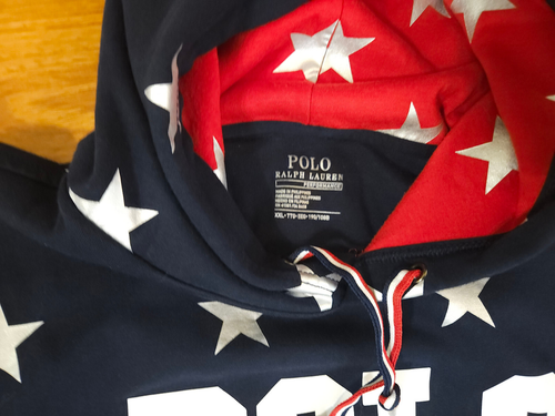 Polo Ralph Lauren Stars Stripes All Over Hoodie Sweatshirt Mens 2XL - Picture 3 of 6