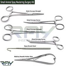 6 Pcs Small Animal Spay Neutering Surgery Kit Veterinary Surgical Instruments