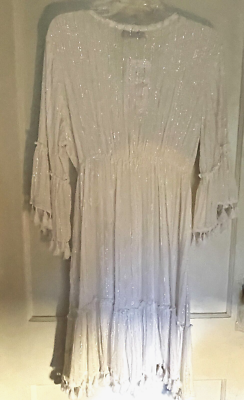 Womens white dress with gold and silver accents-one size. | eBay Womens white dress with gold and silver accents-one size. | eBay