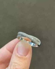 Real Moissanite 2.00Ct Round Cut Engagement Ring 14K White Gold Plated Silver