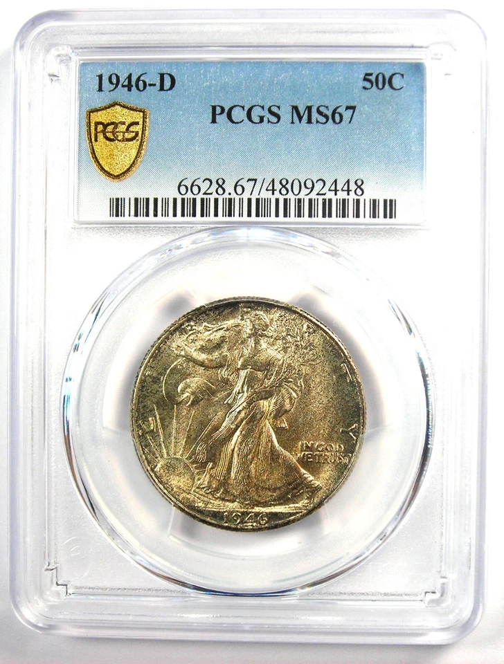 1946-D Walking Liberty Half Dollar 50C - Certified PCGS MS67 - $2,150 Value! - Image 2 of 4