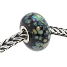 Authentic Trollbeads Glass 62020 Black Flower Mosaic :0
