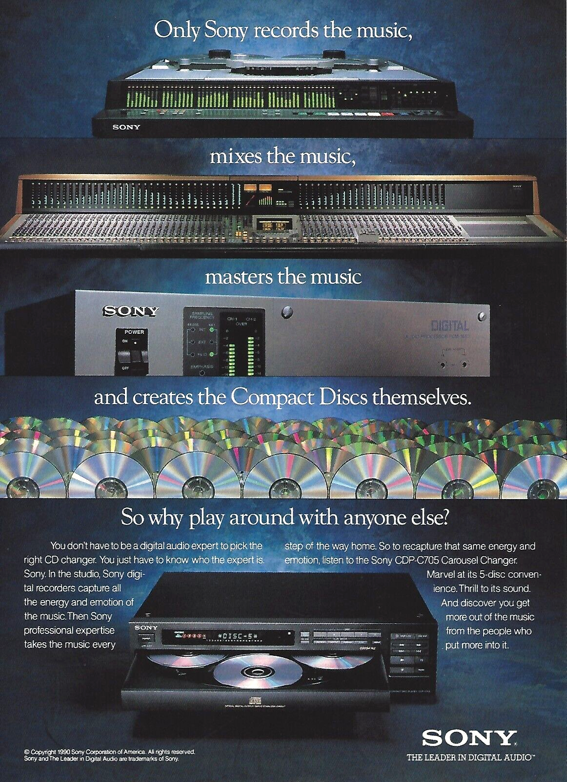1991 Sony CDP-C705 CD Carousel Changer Player vintage PRINT AD ...