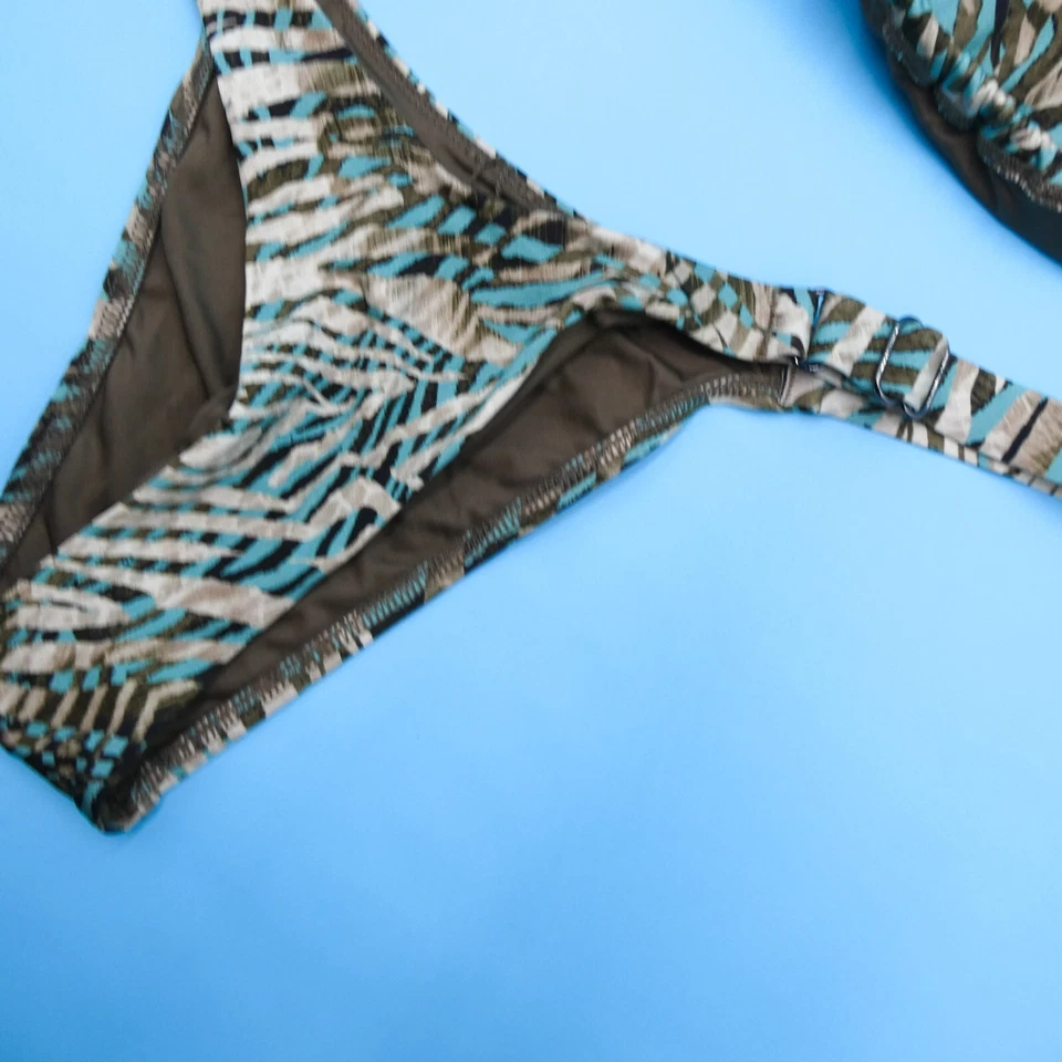 Conjunto de biquíni Victorias Secret grande verde marrom safári selva natação brasileira novo - Imagem 3 de 4