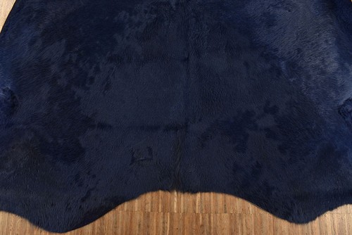 KUHFELL MARINE BLAU GEFÄRBT ca. 200 x 190 cm RINDER FELL TEPPICH DUNKELBLAU - Bild 3 von 4