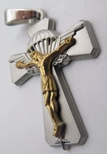 PARATROOPER / CROSS PARA - pendant style - 4.3 x 3.2 cm - silver matt