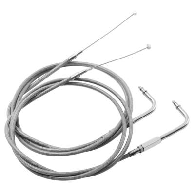 Black Throttle Cable Set For Harley FLH FLT FXD FLST FXST 1996-2010 - 51.5"