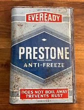 VINTAGE EVEREADY PRESTONE ANTI-FREEZE 1 GALLON CAN TIN
