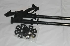 Ski poles adult downhill/alpine Aluminum 7075 strong  Pair black/gray New