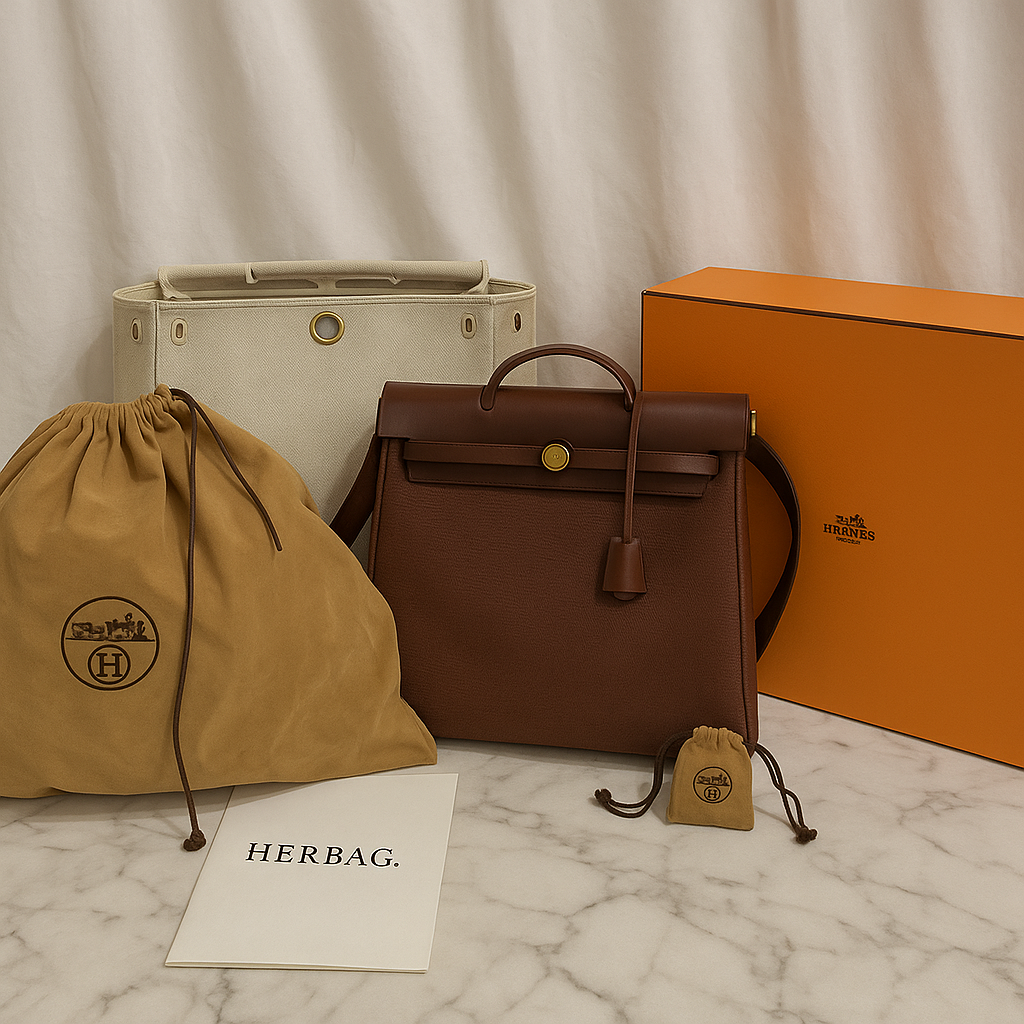 Authentic Pre-Owned Hermès Herbag 39 Brown Shoulder Bag with Free Shipping