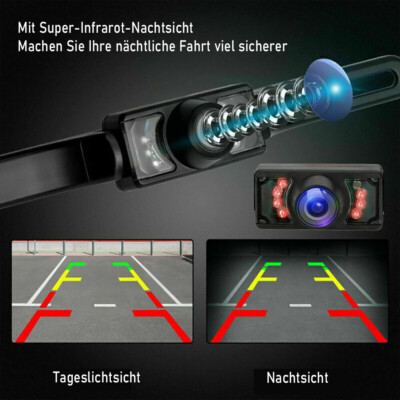 MOPECT Auto HD Rückfahrkamera Kabellos Sensoren Kennzeichen