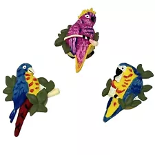 Tropical Bird Toucan Resin Button Covers 2 Inch Pink Blue Crafting Supplies
