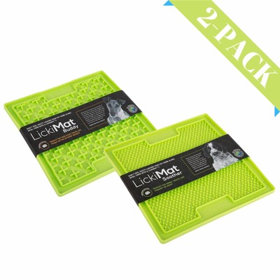 Lickimat Original Slow Food Licking Mats for Dogs - Special Duo Pack - Assorted