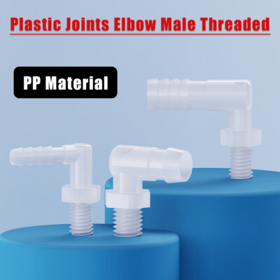 Plastic Joints Elbow Male Threaded 90 Degree Hose Connector Tube Pipe Fittings