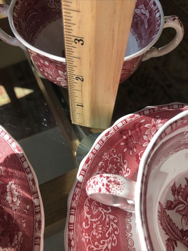 6 Copeland Spode Camilla Pink Bouillon/soup Cups, 5 Saucers-old Mark-never Used - Picture 11 of 14