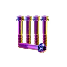 Titanium Bolts M8 Bolt Titanium Flanged Torx Hex Bolt Torx Head Flange Bolt 5PCS