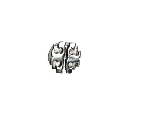 ピアス Tory Burch SS25 Silver Brass Earrings with Logo (26222 022) Tory Burch Women's Miller Stud Earrings (Silver) 26222 022