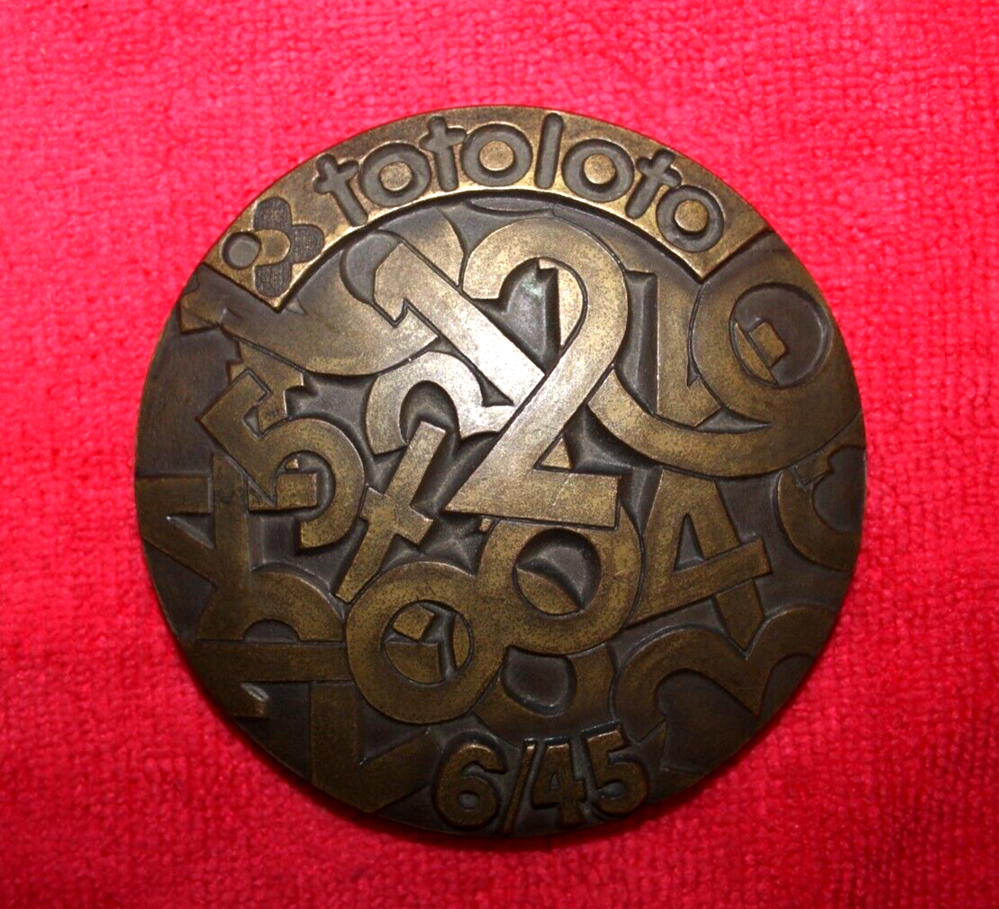 Beautiful Rare Bronze Medal Totoloto 6 45 Ebay