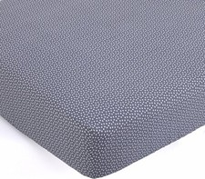 Balboa Baby Dot Fitted Crib Sheet - Grey