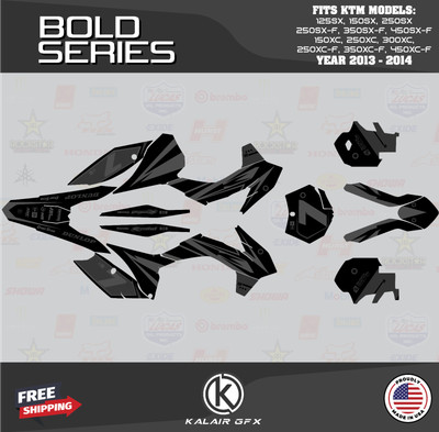 Graphics Kit for KTM 250SX-F, 350SX-F, 450SX-F (2013-2014) Bold  Series - Smoke