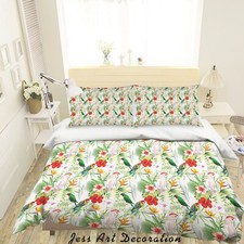 3D Parrot Birds Floral Pattern Quilt Cover Set Duvet Cover Bedding Pillowcases