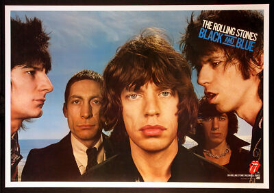 THE ROLLING STONES BLACK AND BLUE VINTAGE 1976 PROMO POSTER