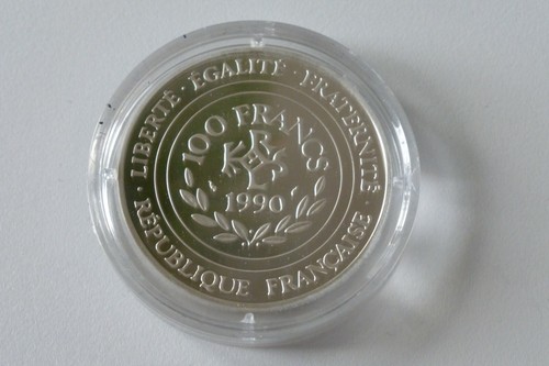 FRANCE - 100F/15Ecus CHARLEMAGNE 1990 (avec certificat, sans boite) Argent - Picture 3 of 4