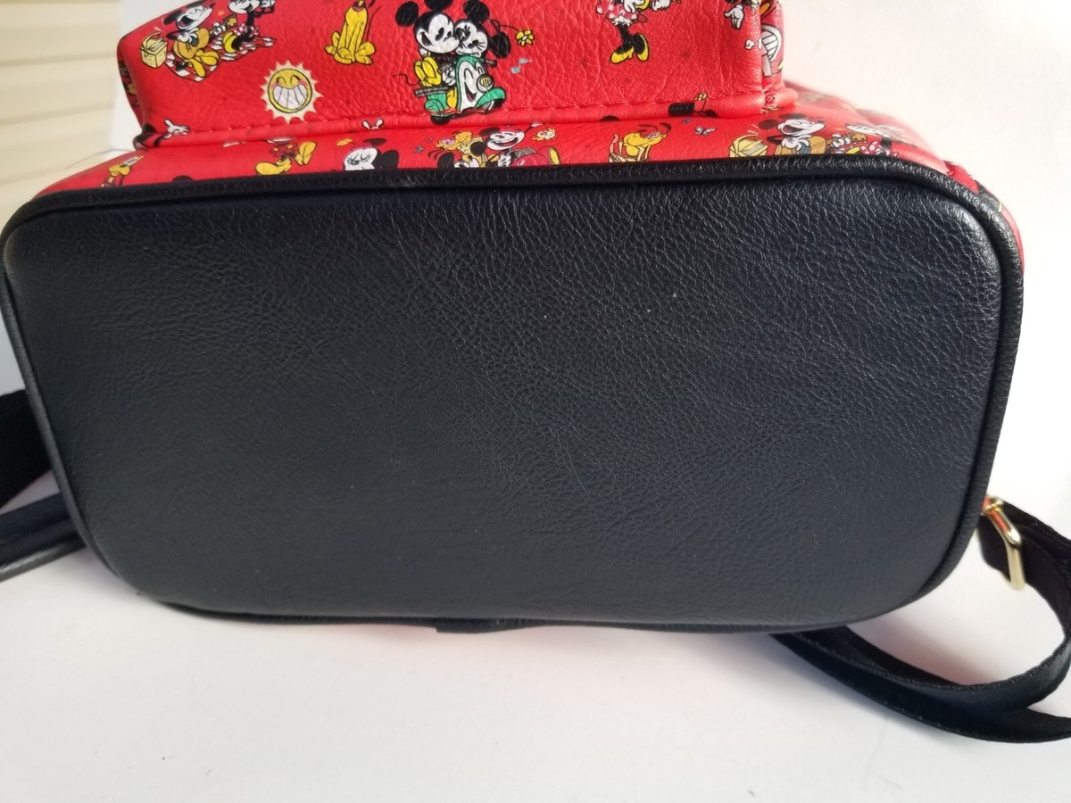 Disney Parks red Mickey, Minnie and Pluto Loungefly Backpack | eBay