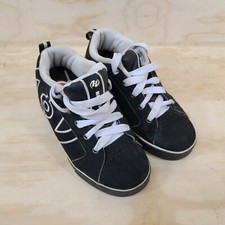 Heelys 7494 Black White Boys 3 Youth Skate Shoe Wheel Sneaker Faux Leather Wheel