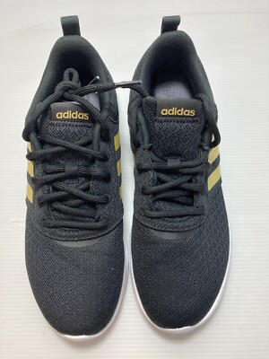 Adidas QT Racer Sneakers Women's Black Gold Metallic
