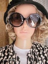 CAVIAR 6871 C.35 SILVER W/CLEAR CRYSTALS GRAY GRADIENT LENS SUNGLASSES AUTHENTIC