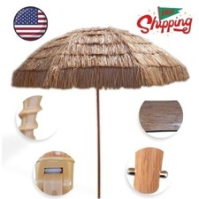Impact Canopy 8' Hawaiian Tiki Umbrella, Pool Patio Beach Umbrella, Thatched Tik
