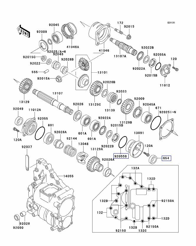 Kawasaki Bayou 300 4x4 Bevel Gear  Case / Rear Shaft Oil Seal & O Ring Kit NEW