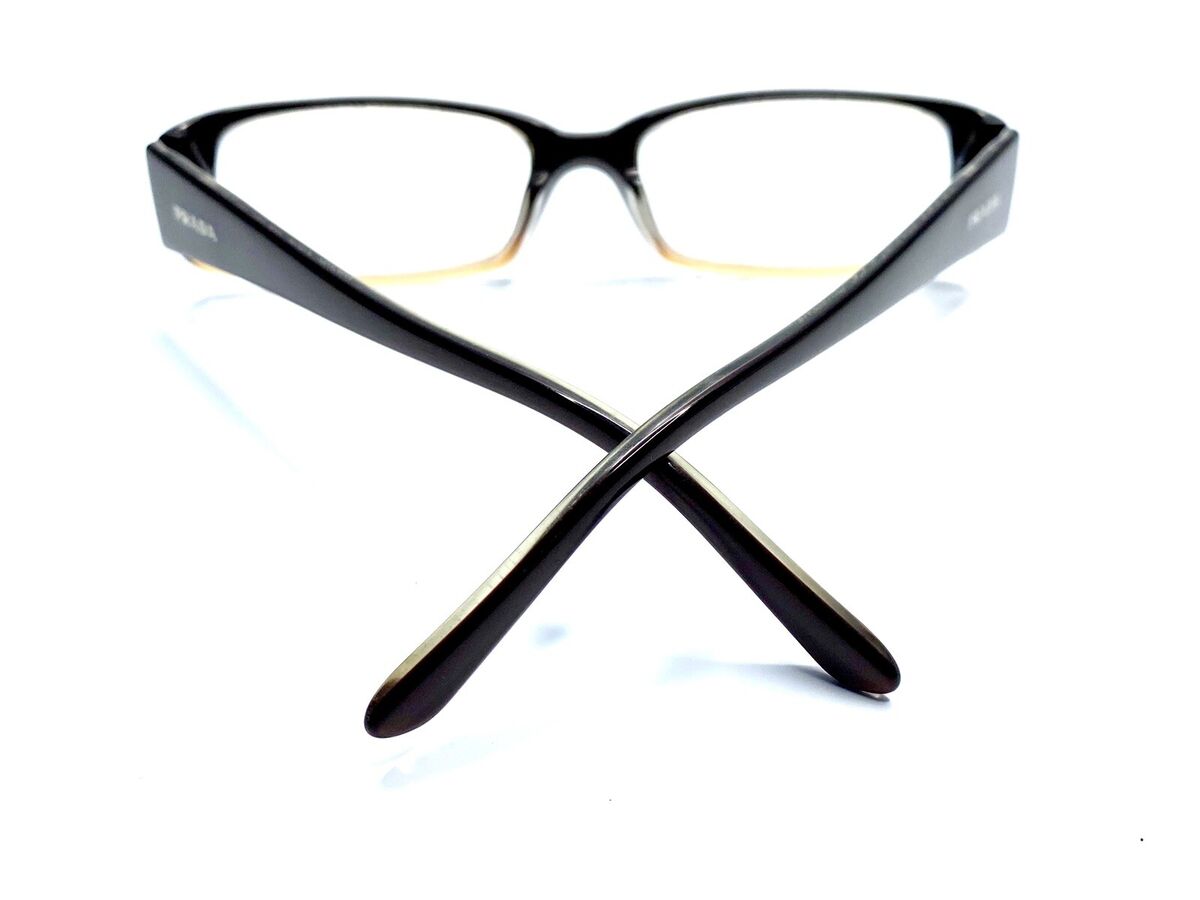 New Prada Brown Ombre Clear Rectangular Glasses Italy VPR07M New Prada Brown Ombre Clear Rectangular Glasses Italy VPR07M