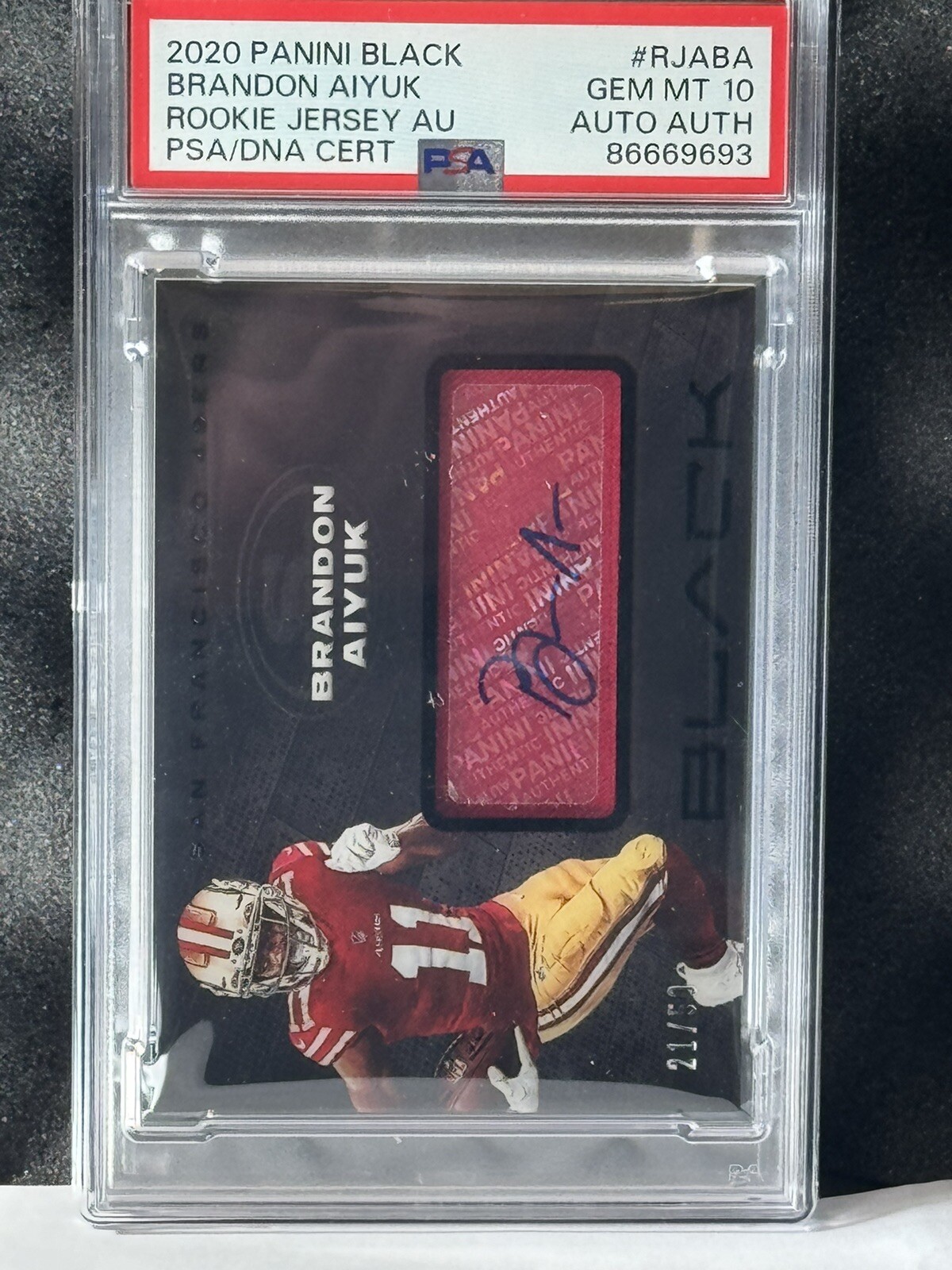 Brandon Aiyuk Panini Black Rookie Jersey Autographs #BJABA Base