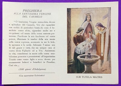 SANTINO HOLY CARD, VIRGIN OF CARMEL, SUB TUTELA MATRIS - REF. 8501