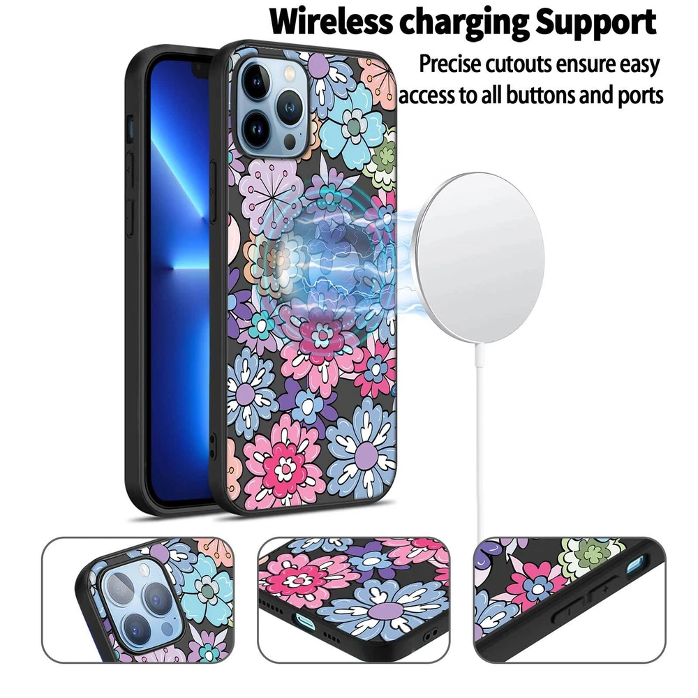 Phone Case For Apple iPhone 14 Pro Max 13 12 15 Flower Lace Protective TPU Cover