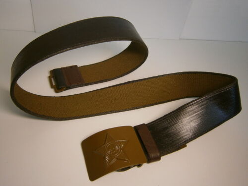 Vintage Soviet Red Army Officers Belt 42" USSR Star Buckle Russian Military Gear - Picture 1 of 12